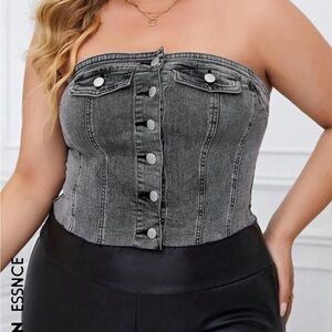 Denim tube top